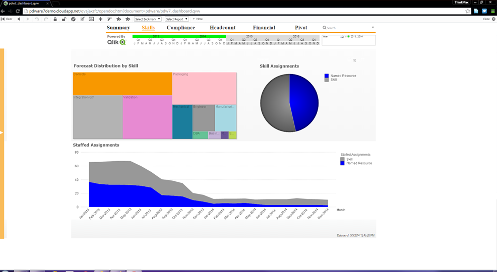 Portfolio dashboard skills view